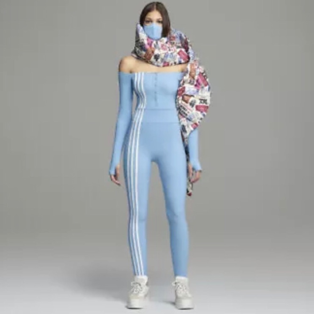 IVY PARK Light Blue Leggings with White Stripes